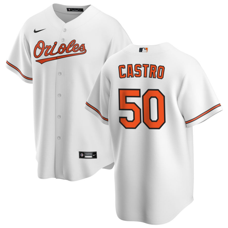 Nike Men #50 Miguel Castro Baltimore Orioles Baseball Jerseys Sale-White